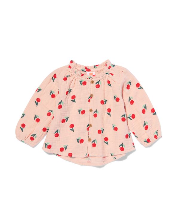 Babybluse aus Musselin mit Blumenmuster hellrosa hellrosa - 33057350LIGHTPINK - HEMA