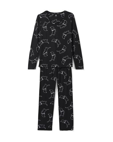 Damen-Pyjama, Takkie, Mikrofaser schwarz M - 23460227 - HEMA