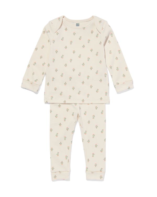 meegroei babypyjama rib eendjes gebroken wit gebroken wit - 33309730OFFWHITE - HEMA