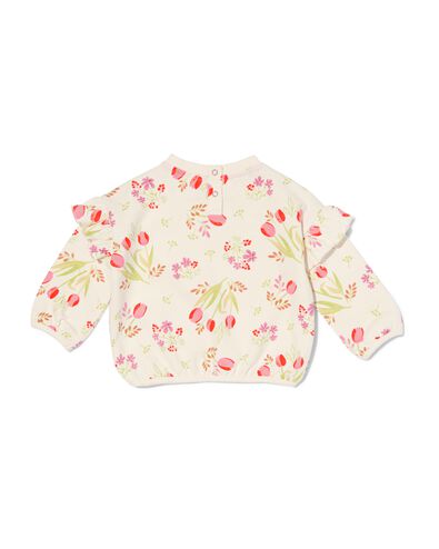 Baby-Sweatshirt, gerippt, Blumen eierschalenfarben 62 - 33002251 - HEMA