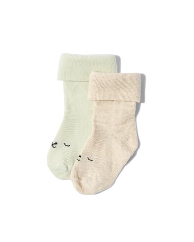 2er-Pack Baby-Socken, Gesicht beige 6-12 m - 4740018 - HEMA