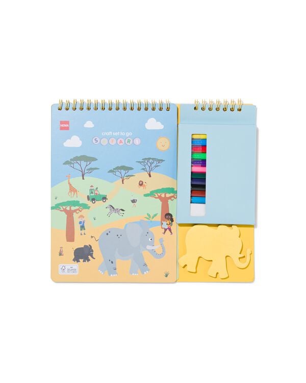 kit coloriage de voyage safari - 15800021 - HEMA