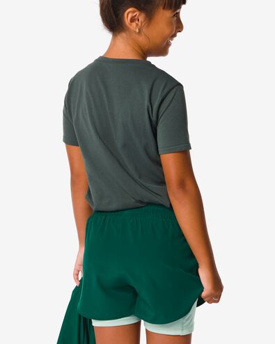 pantalon de sport court enfant avec legging vert foncé 146/152 - 36090454 - HEMA