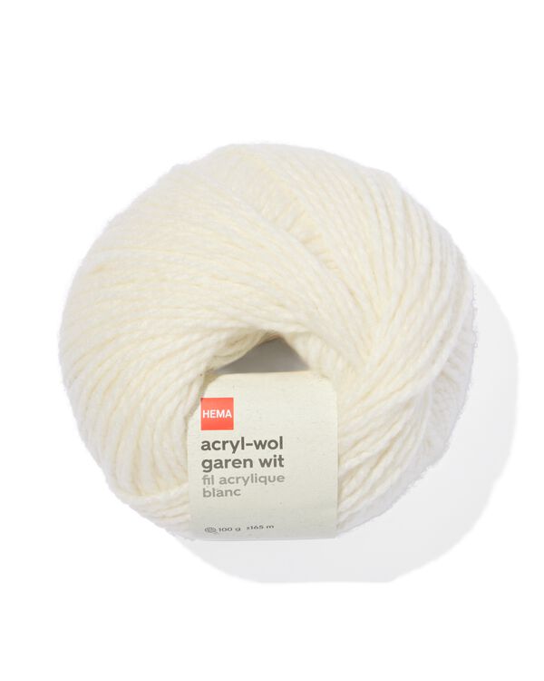 Garn, Acryl/Wolle, weiß, 100 g, 165 m - 60760045 - HEMA