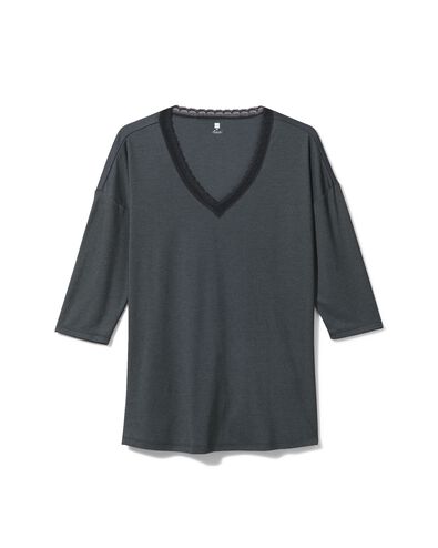 t-shirt de nuit femme avec viscose noir - 1000030236 - HEMA