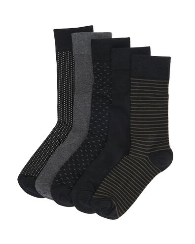 5er-Pack Herren-Socken, mit Baumwolle schwarz schwarz - 4130730BLACK - HEMA