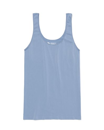 dameshemd naadloos micro middenblauw L - 19680263 - HEMA