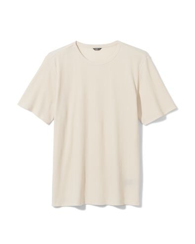 Herren-Loungeshirt, Baumwolle mit Waffeloptik beige XL - 23660774 - HEMA