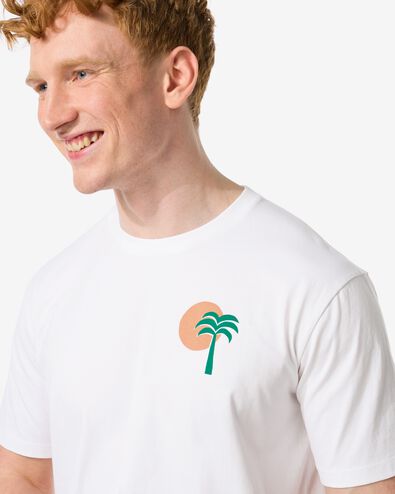 Herren-T-Shirt, mit Rückenaufdruck weiß XL - 2115817 - HEMA