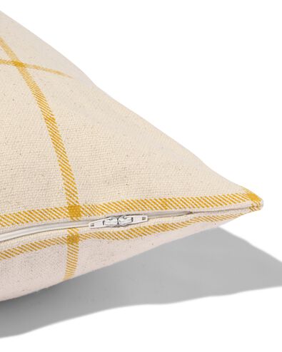 housse de coussin 50 x 50 à carreaux jaune naturel - 7324012 - HEMA