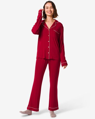 pyjama femme viscose rouge M - 23460237 - HEMA