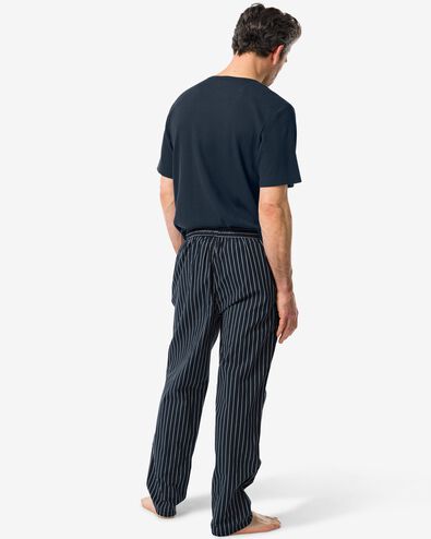 heren pyjamabroek met ruiten poplin katoen donkerblauw donkerblauw - 23670770DARKBLUE - HEMA