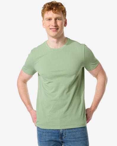 heren t-shirt piqué  groen L - 2115936 - HEMA