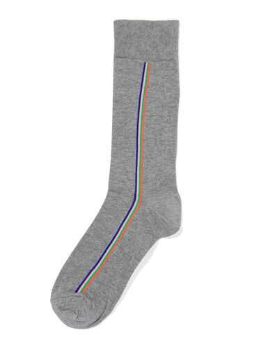 Herren-Socken, mit Baumwollanteil, Streifen graumeliert 43/46 - 4152692 - HEMA