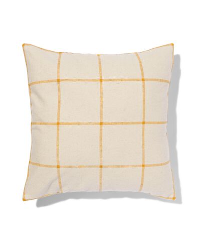 housse de coussin 50 x 50 à carreaux jaune naturel - 7324012 - HEMA