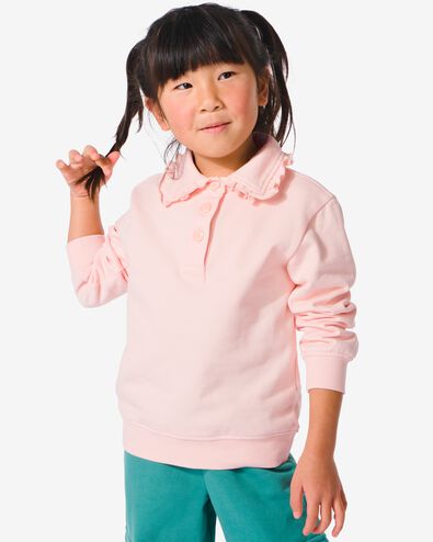Kinder-Sweatshirt mit Polokragen pfirsich 146/152 - 30837655 - HEMA