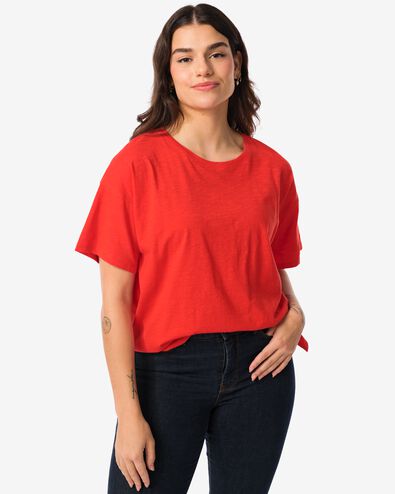 dames t-shirt Dori rouge XL - 36360179 - HEMA