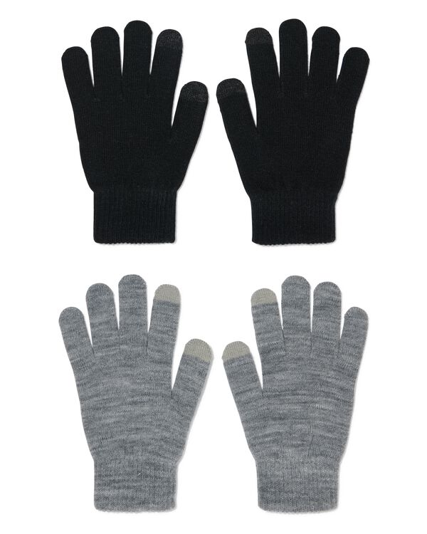 2er-Pack Kinder-Touchscreen-Handschuhe schwarz schwarz - 1000020805 - HEMA