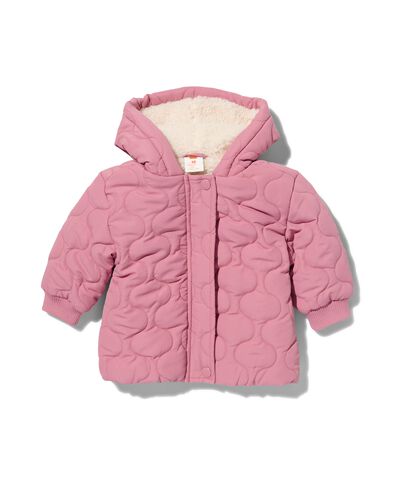 manteau matelassé bébé avec capuche rose 98 - 33085137 - HEMA