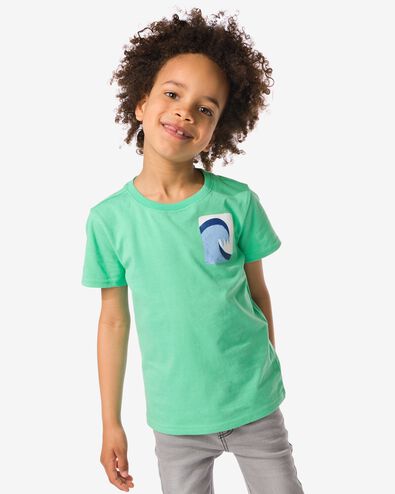 Kinder-T-Shirt, Wellen grün 86/92 - 30784668 - HEMA