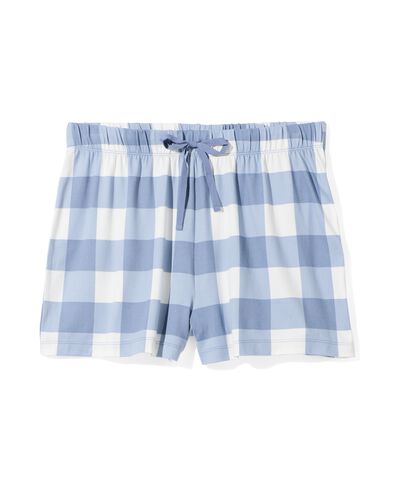 short de pyjama femme micro carreaux bleu moyen bleu moyen - 23460390MIDBLUE - HEMA