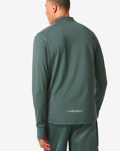 heren fleece sportshirt groen M - 36090213 - HEMA