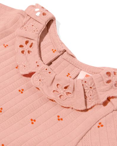 newborn shirt met kraag ajour roze - 1000032587 - HEMA