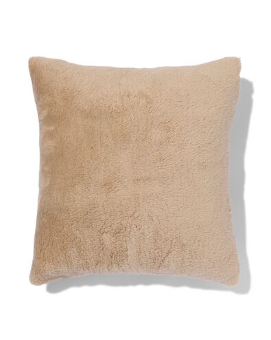 housse de coussin 50 x 50 peluche taupe - 7324013 - HEMA