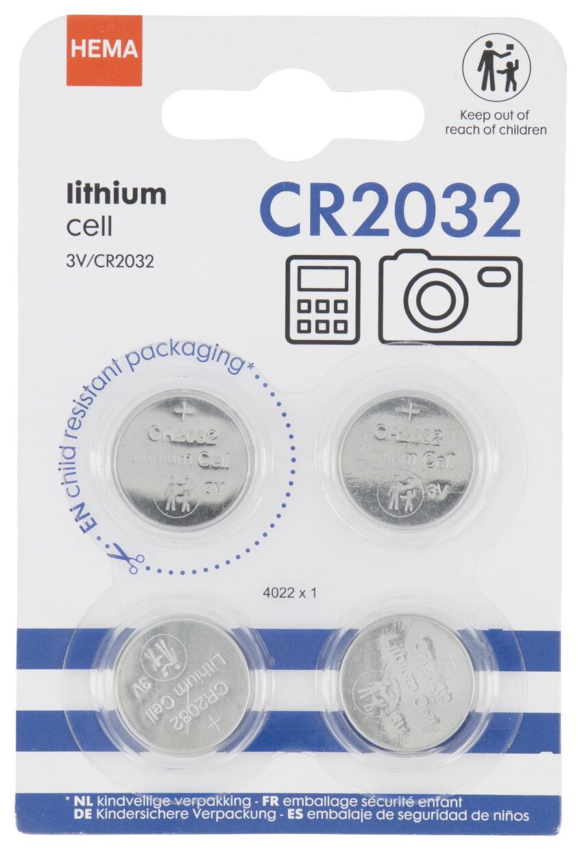 4 CR2032 lithium - HEMA
