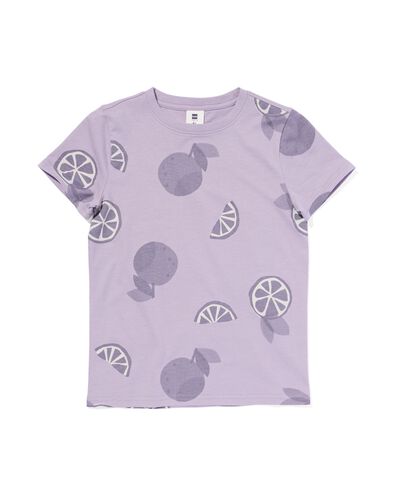 Kinder-T-Shirt, Zitrusfrucht violett 122/128 - 30783950 - HEMA