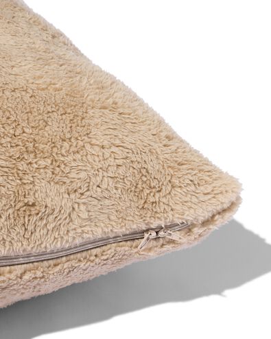 housse de coussin 50 x 50 peluche taupe - 7324013 - HEMA