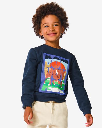 kinder sweater bonvoyage donkerblauw 134/140 - 30770852 - HEMA