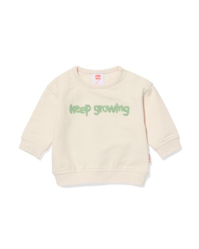 Newborn-Sweatshirt, Biobaumwolle, Frottee-Schriftzug ecru 56 - 33477812 - HEMA