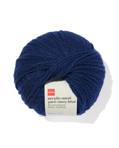 Garn, Acryl/Wolle, dunkelblau, 100 g, 165 m - 60760046 - HEMA