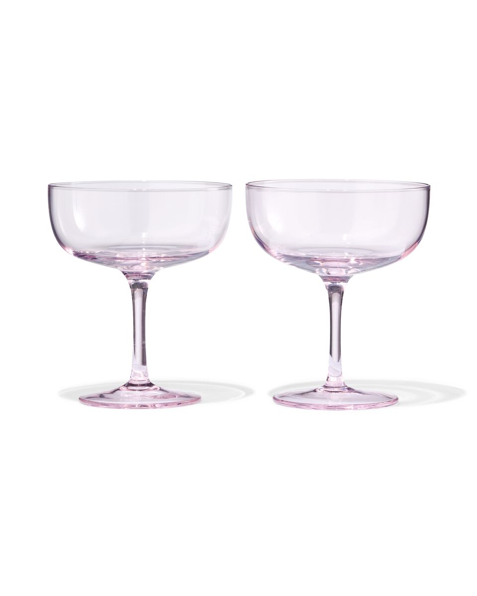 uit schermutseling insluiten cocktailglazen glas roze - 2 stuks - HEMA