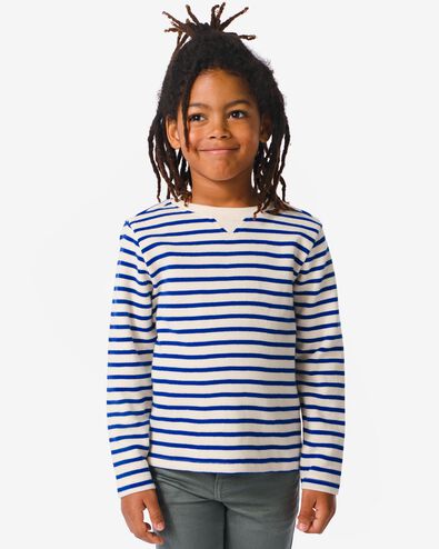 Kinder-Shirt, Streifen blau 158/164 - 30779662 - HEMA