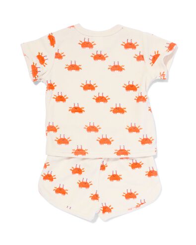 baby kledingset badstof t-shirt en short krabben ecru 62 - 33102651 - HEMA