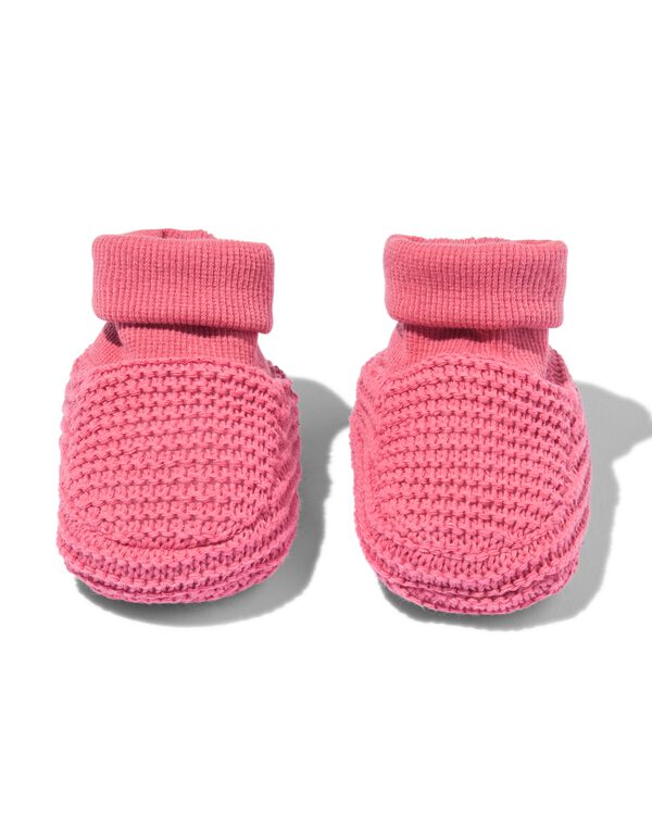 newborn sloffen gebreid roze roze - 33270470PINK - HEMA