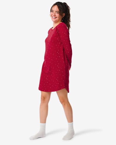 chemise de nuit femme coton rouge M - 23460137 - HEMA