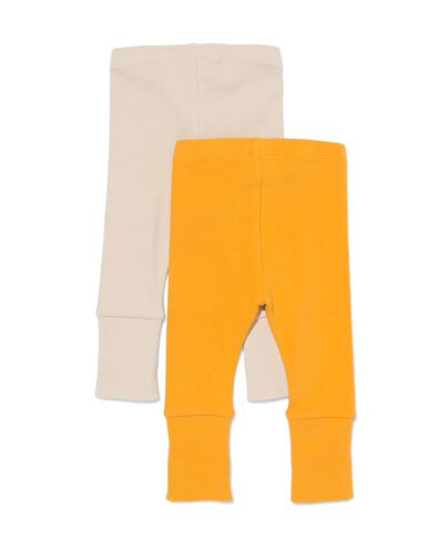 baby meegroei leggings rib - 2 stuks jaune jaune - 33071160YELLOW - HEMA