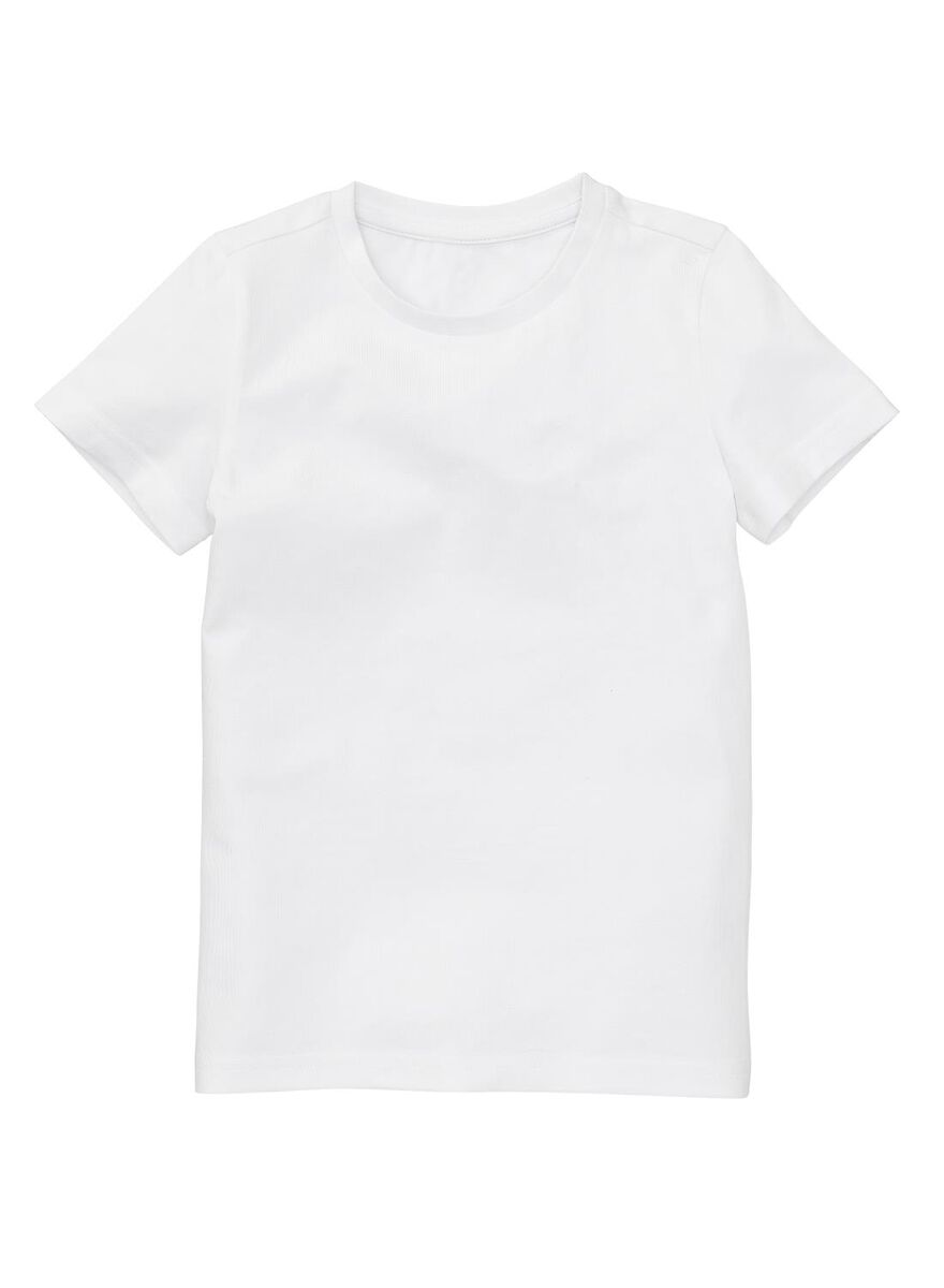 matig onenigheid Wedstrijd 2 pak kinder t-shirts - biologisch katoen wit - HEMA