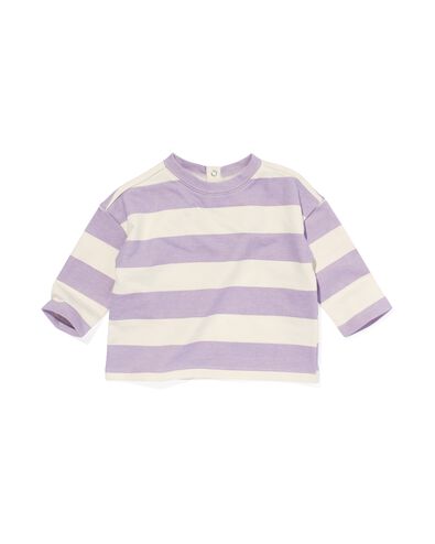 Baby-Shirt, Streifen, ungebleicht violett 86 - 33193445 - HEMA