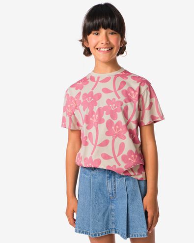Kinder-T-Shirt rosa 122/128 - 30874640 - HEMA