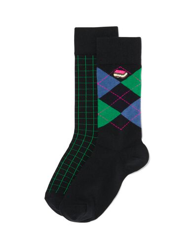 2er-Pack Herren-Socken, mit Baumwolle schwarz 43/46 - 4130772 - HEMA