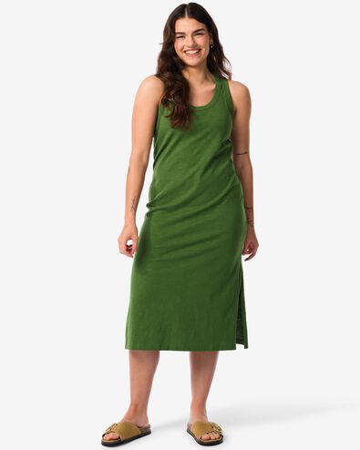 damesjurk Nadia vert foncé vert foncé - 36250260DARKGREEN - HEMA