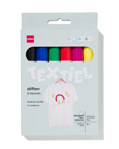 textiel markers - 6 stuks - 15960029 - HEMA