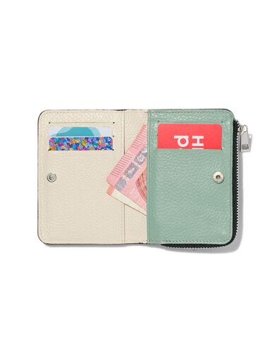 portemonnaie zippé cuir vert RFID 8.x11.5 - 18110044 - HEMA