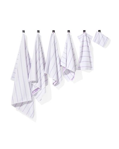handdoeken zware kwaliteit met streep lila gastendoekje - 5254707 - HEMA