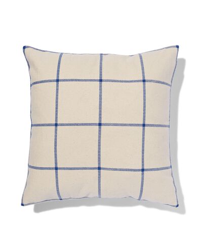 housse de coussin 50 x 50 à carreaux bleu naturel - 7324011 - HEMA