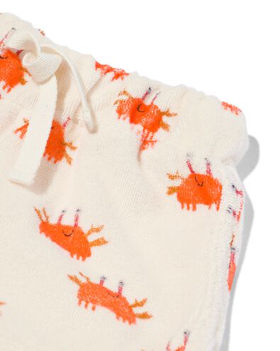 ensemble pour bébé avec t-shirt et short en tissu éponge crabes écru 80 - 33102654 - HEMA